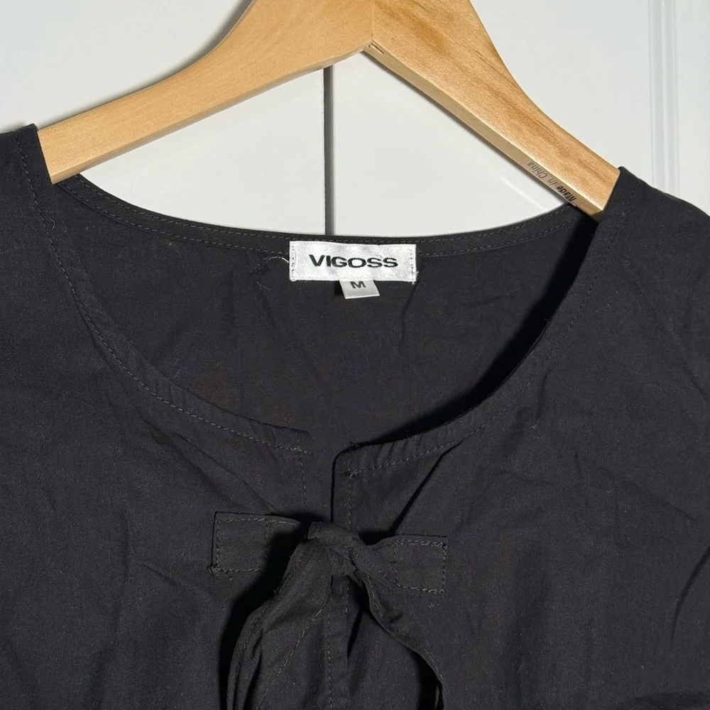 Vigoss Black Puff Sleeve Blouse - Picture 4 of 5